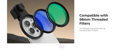 K&F Concept Clip-On Phone Lens Filter Kit - 67mm Clip / ND CPL BM 3in1