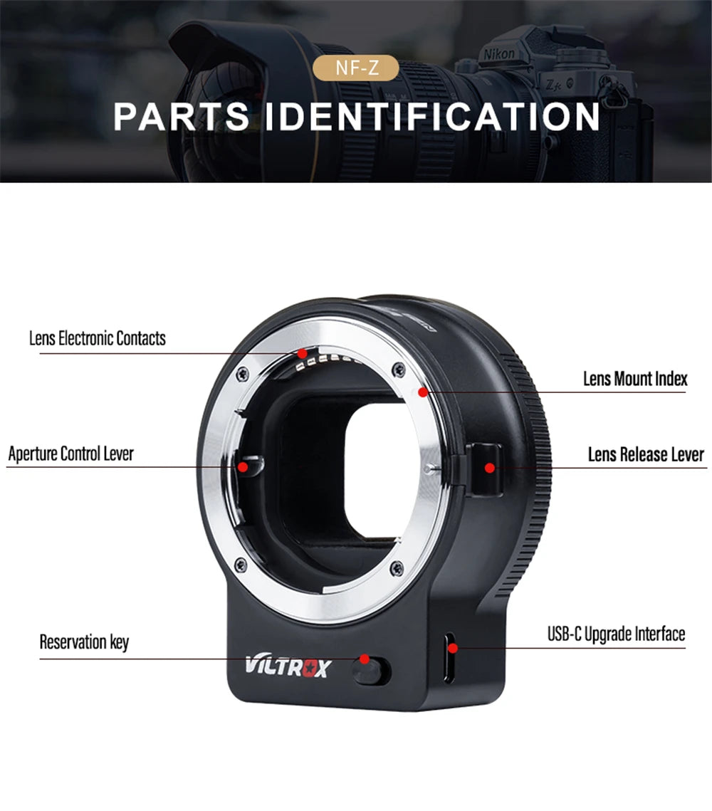 VILTROX NF-Z Nikon F to Nikon Z Autofocus Lens Adapter