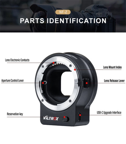 VILTROX NF-Z Nikon F to Nikon Z Autofocus Lens Adapter