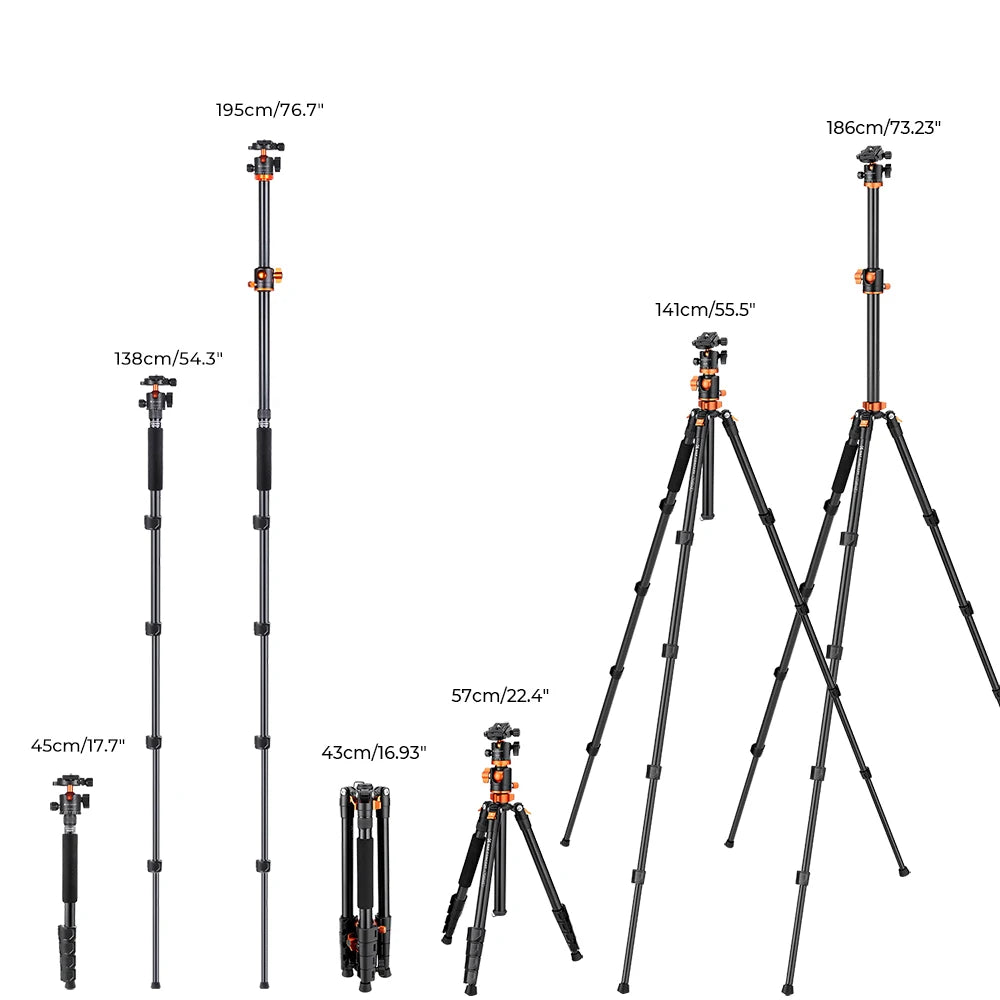 K&F Concept T255A3 72-Inch Aluminium Monopod Tripod
