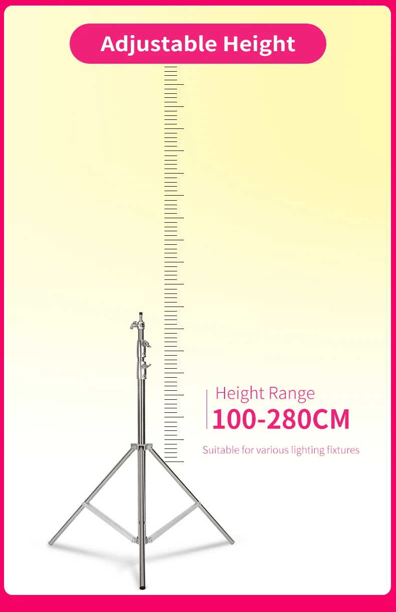 Heavy-Duty Stainless Steel Photography Light Stand