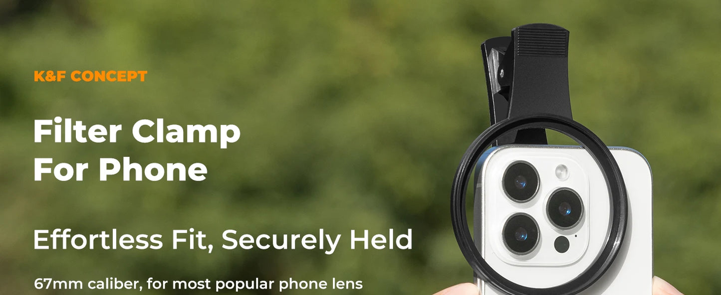 K&F 67mm Phone ND/CPL/Black Mist Filter Clip