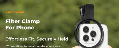 K&F 67mm Phone ND/CPL/Black Mist Filter Clip