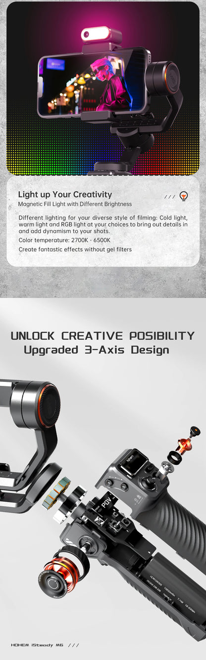 Hohem iSteady M6 Smartphone Gimbal Kit with AI Tracker