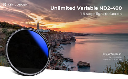 K&F Slim ND2-ND400 Variable ND Lens Filter