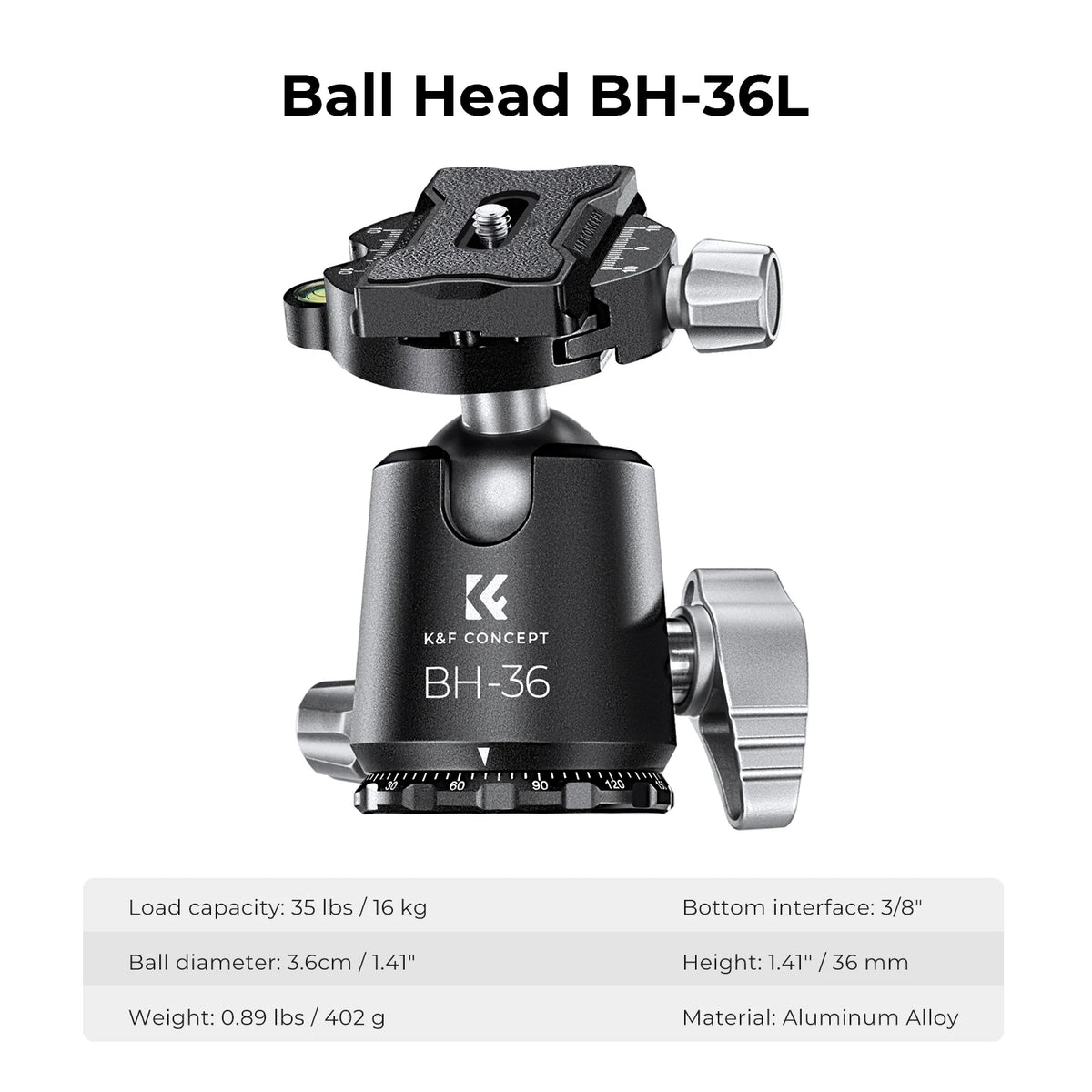 K&F X284C4 Carbon Fibre Tripod with BH-36 Ball Head