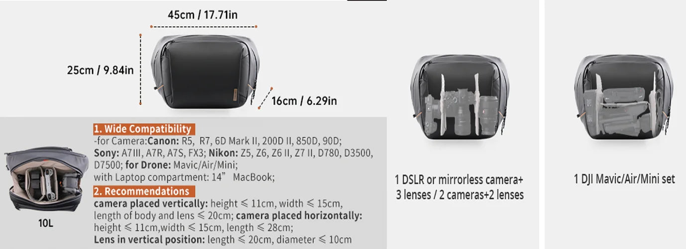 PGYTECH OneGo Solo V2 Crossbody Camera Sling Bag