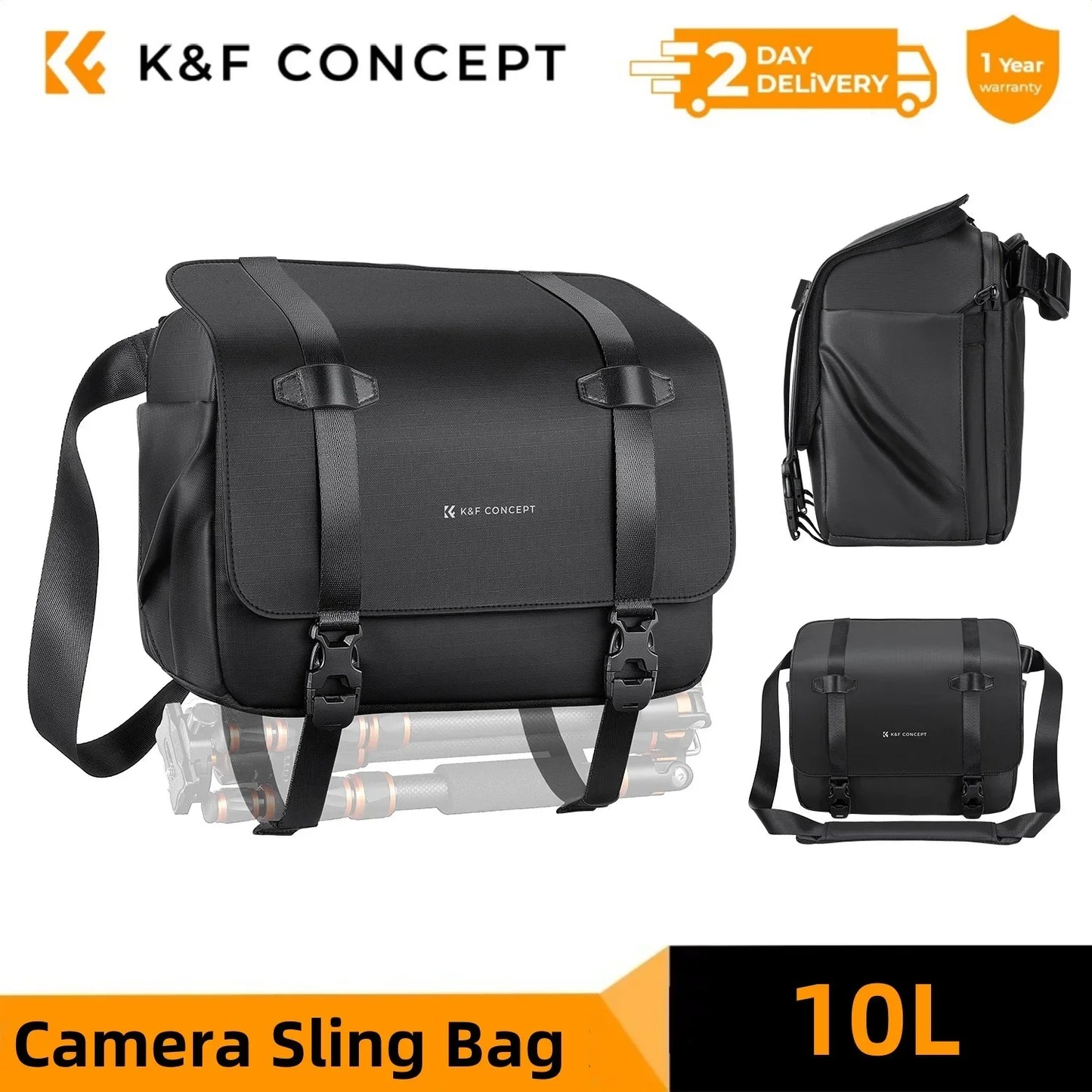 K&F 10L Camera Sling Bag with Tripod Holder