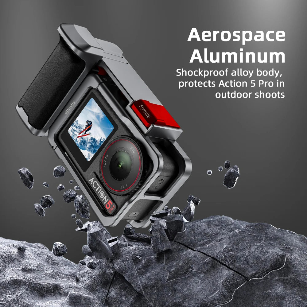 Flymile Camera Cage & Grip for DJI Osmo Action 4 / 5 Pro