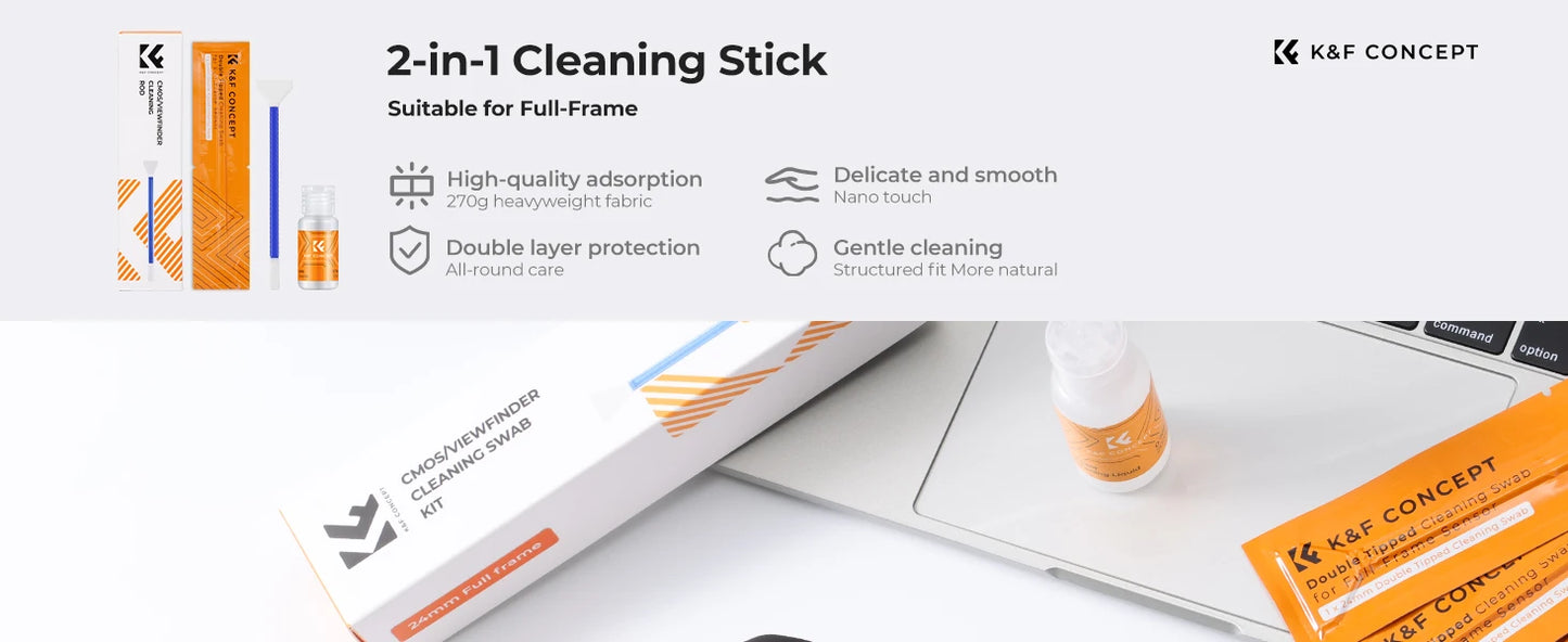 K&F Concept 2-in-1 Camera Sensor Cleaning Swab Kit