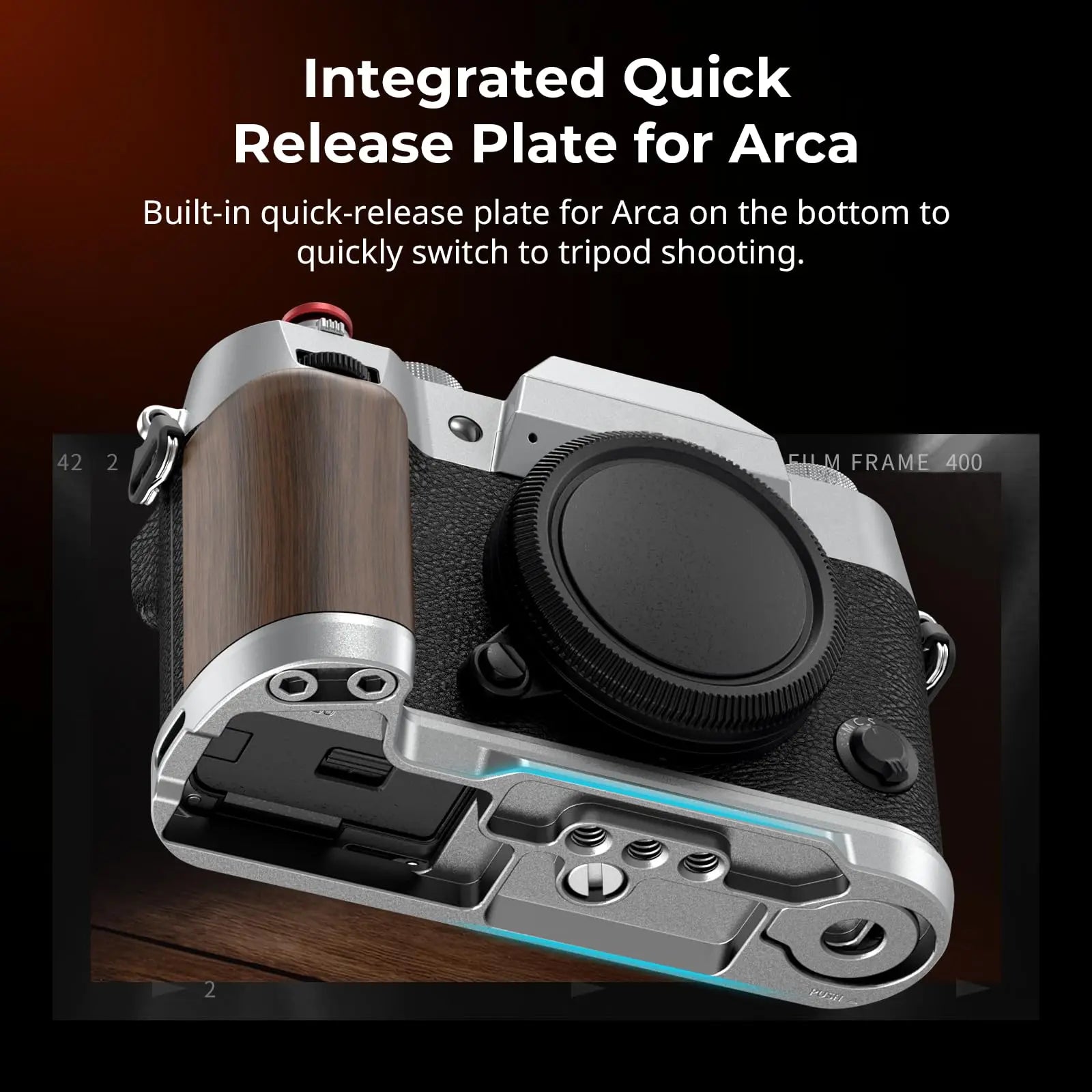SmallRig 4735 Wooden L-Shape Grip for Fujifilm X-T50 - Black 4784