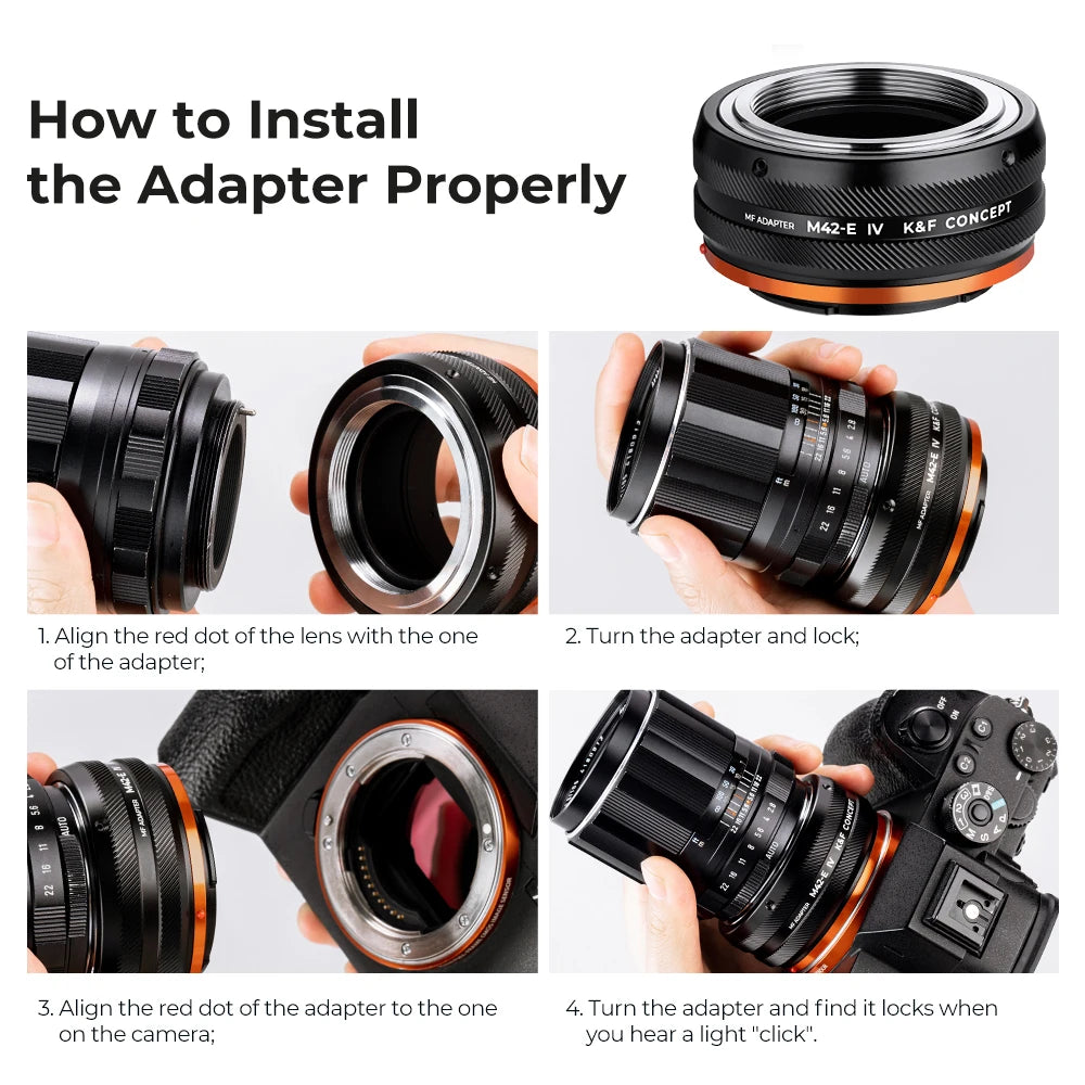 K&F M42 Lens Mount Adapter for Mirrorless Cameras