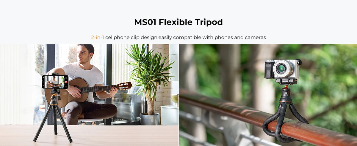 K&F MS01 Flexible Mini Phone Tripod with Remote