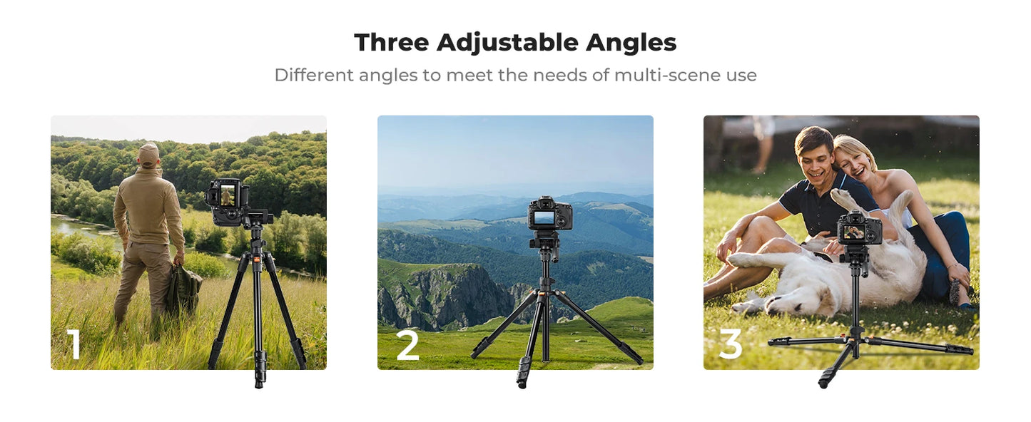 K&F 196cm Camera Tripod with 3-Way Head