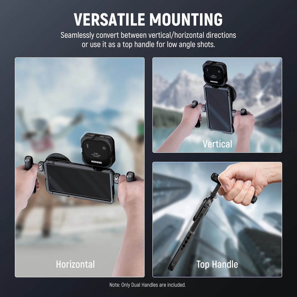 NEEWER 2-Pack Rotatable Handles for Smartphone Video Rigs