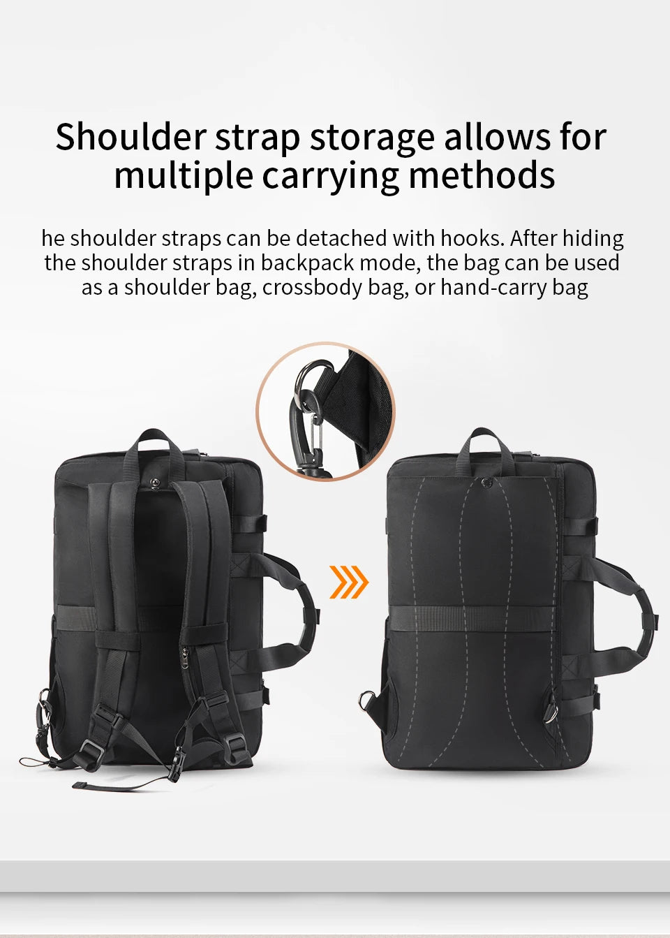 TIGERNU 17 Inch 3-in-1 Laptop Travel Backpack