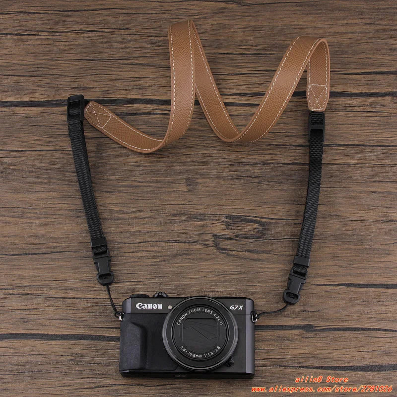 Camera Hub Essentials PU Leather Compact Camera Neck Strap