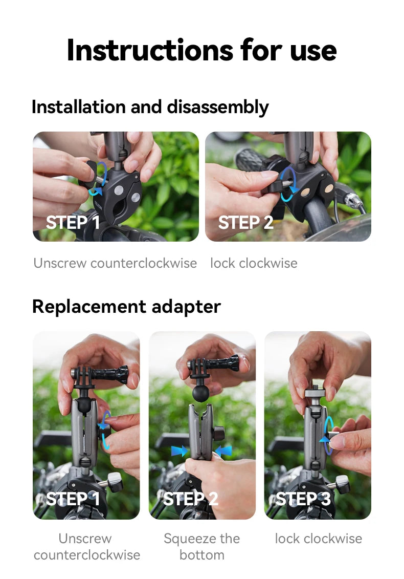 TELESIN 360° Super Clamp & Magic Arm Camera Mount
