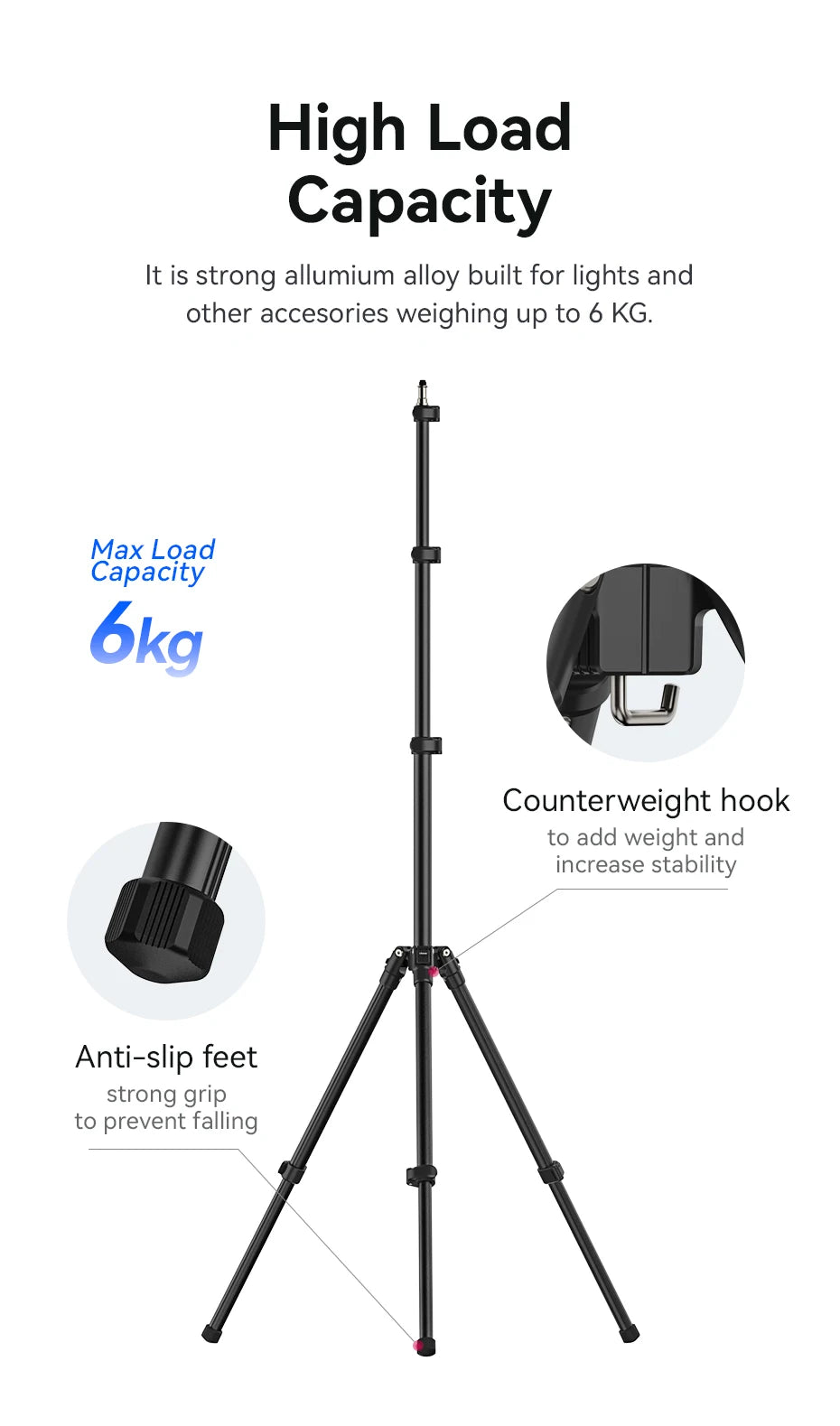 Ulanzi TT43 Reversible Leg Light Stand 1.9m