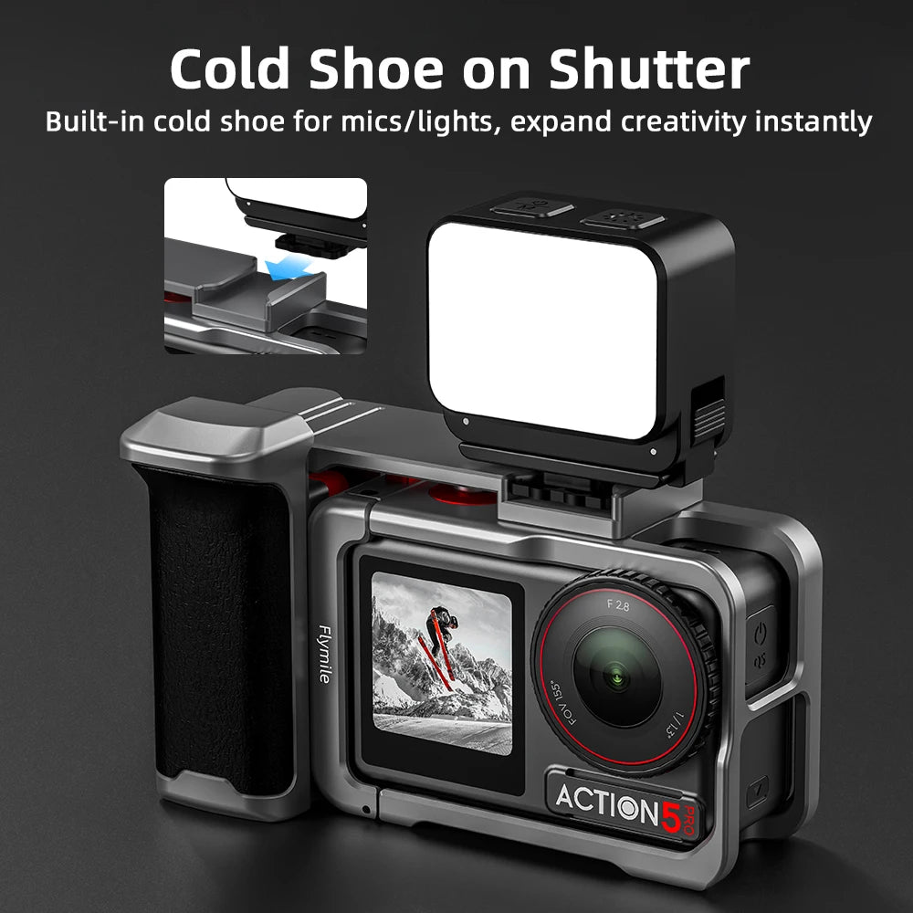 Flymile Camera Cage & Grip for DJI Osmo Action 4 / 5 Pro