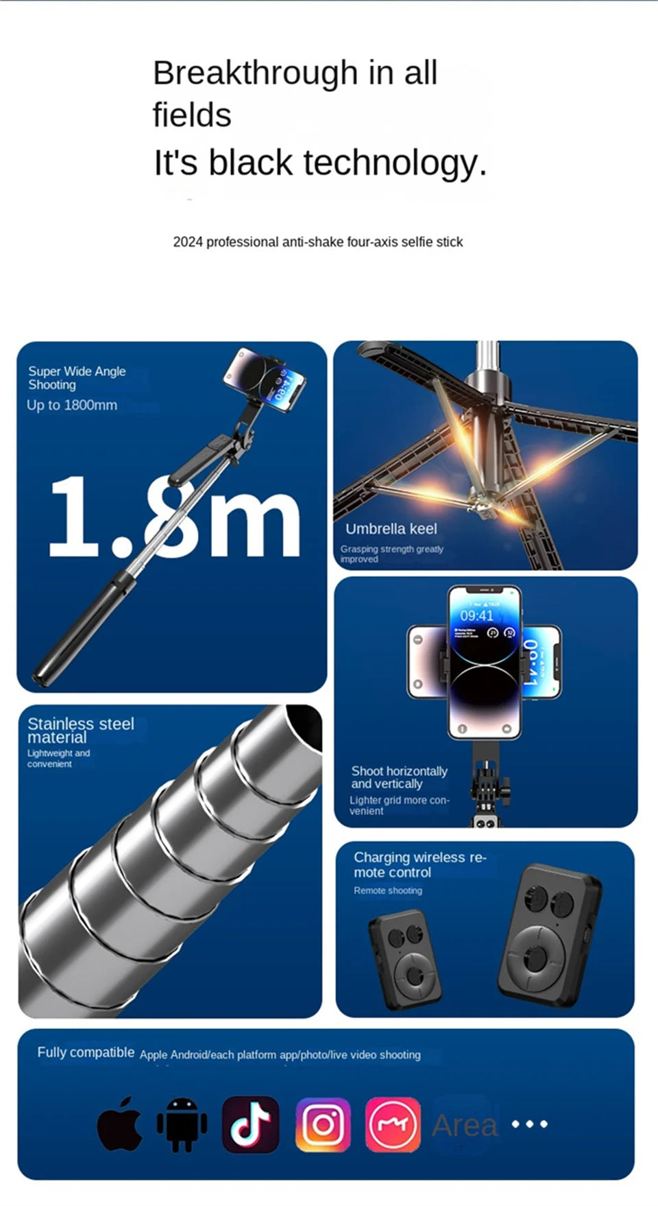 Cool Dier Smartphone Tripod Stand with Bluetooth Shutter