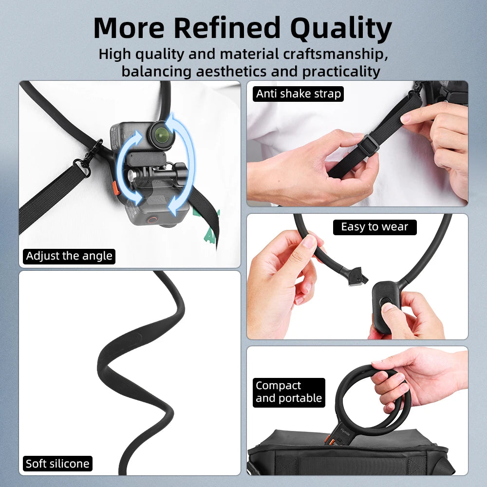 Flymile Magnetic POV Neck Mount for DJI, Insta360 & GoPro