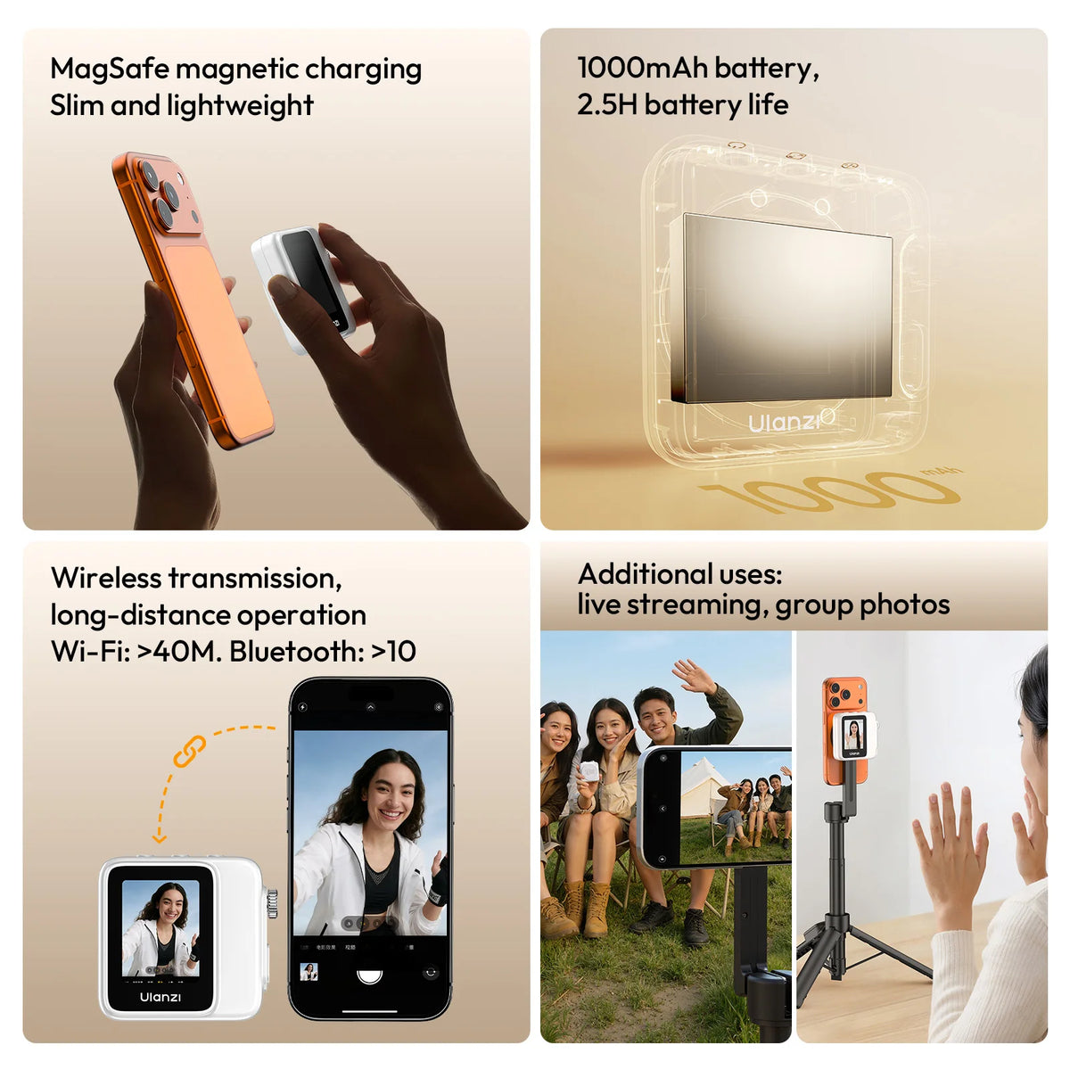 Ulanzi VM02 Wireless Selfie Monitor for Smartphones
