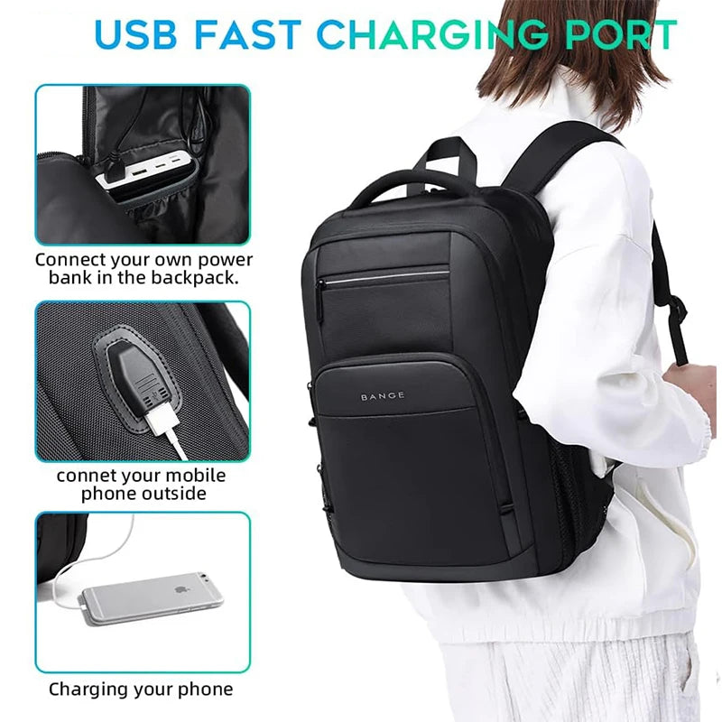 BANGE Lightweight 15.6-Inch USB Laptop Backpack