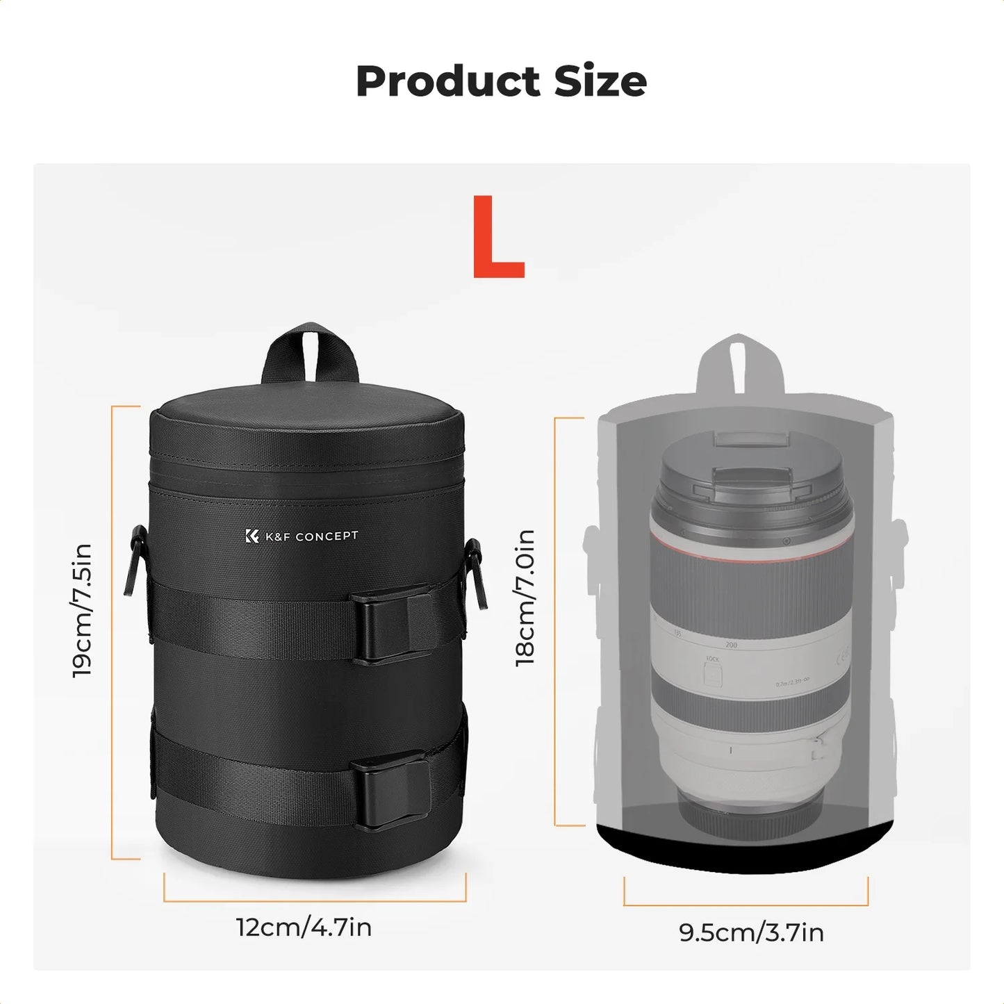 K&F Concept Waterproof Camera Lens Pouch Case