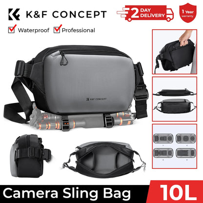 K&F Concept 10L/12L Camera Sling Bag for DSLR & Mirrorless Cameras