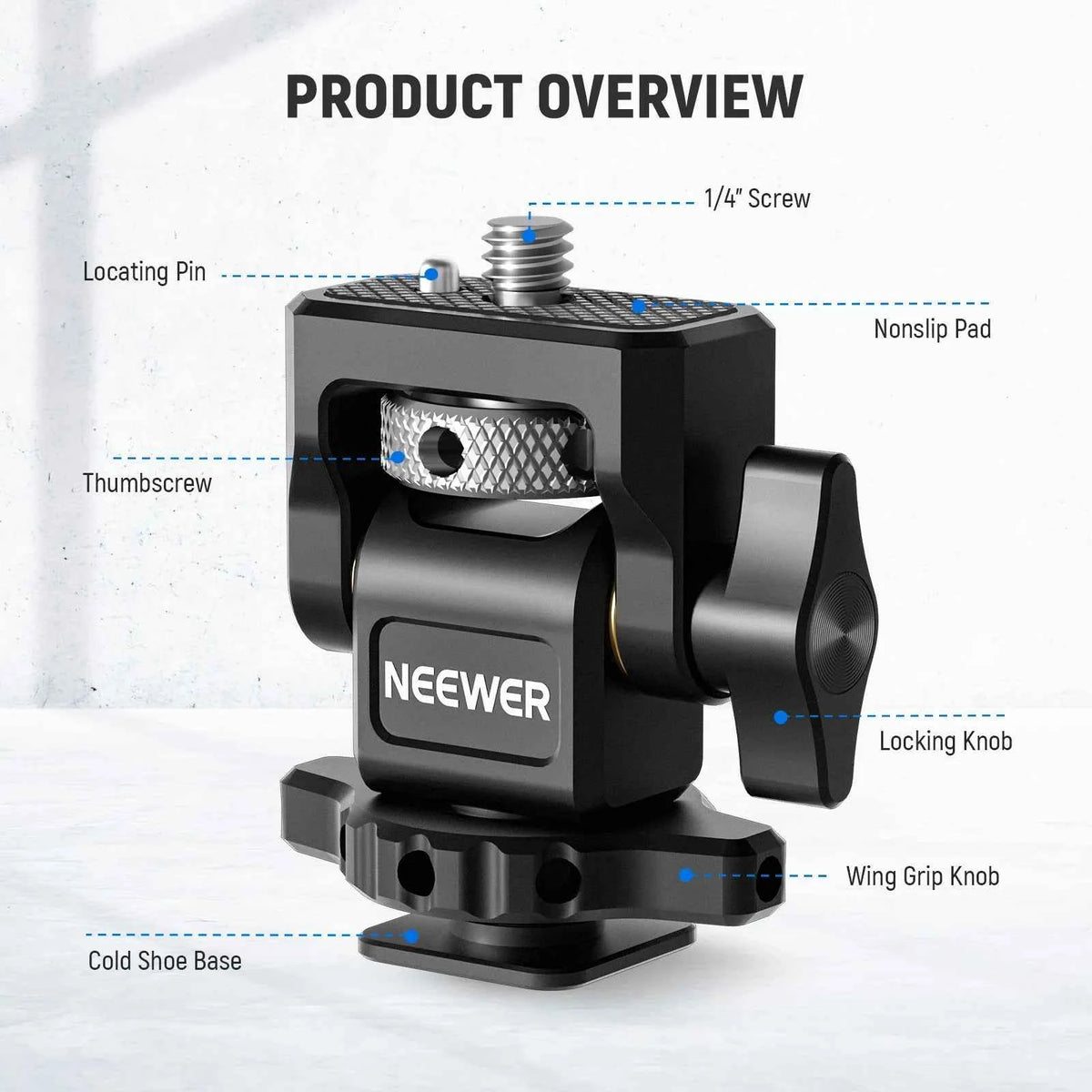NEEWER Adjustable Camera Monitor Mount with Cold Shoe
