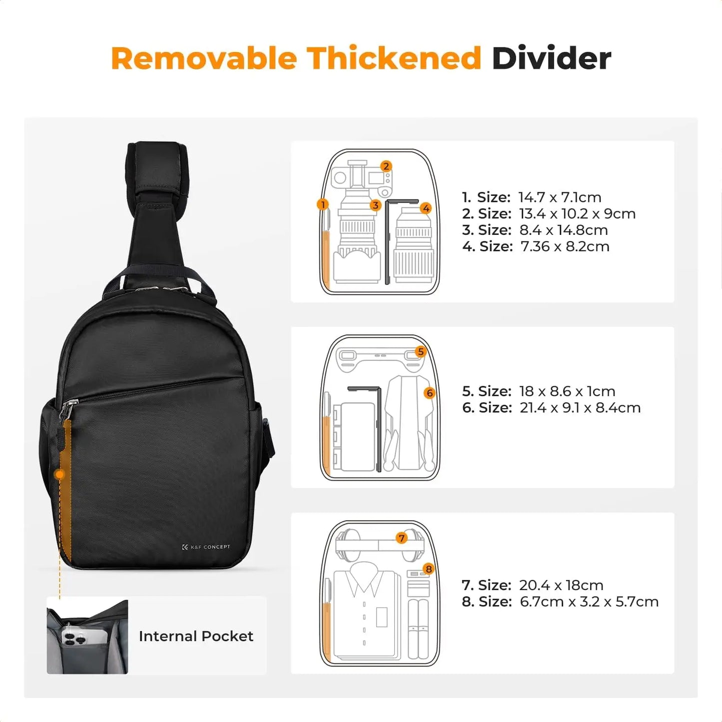 K&F Concept 5L Lightweight Camera Sling Bag