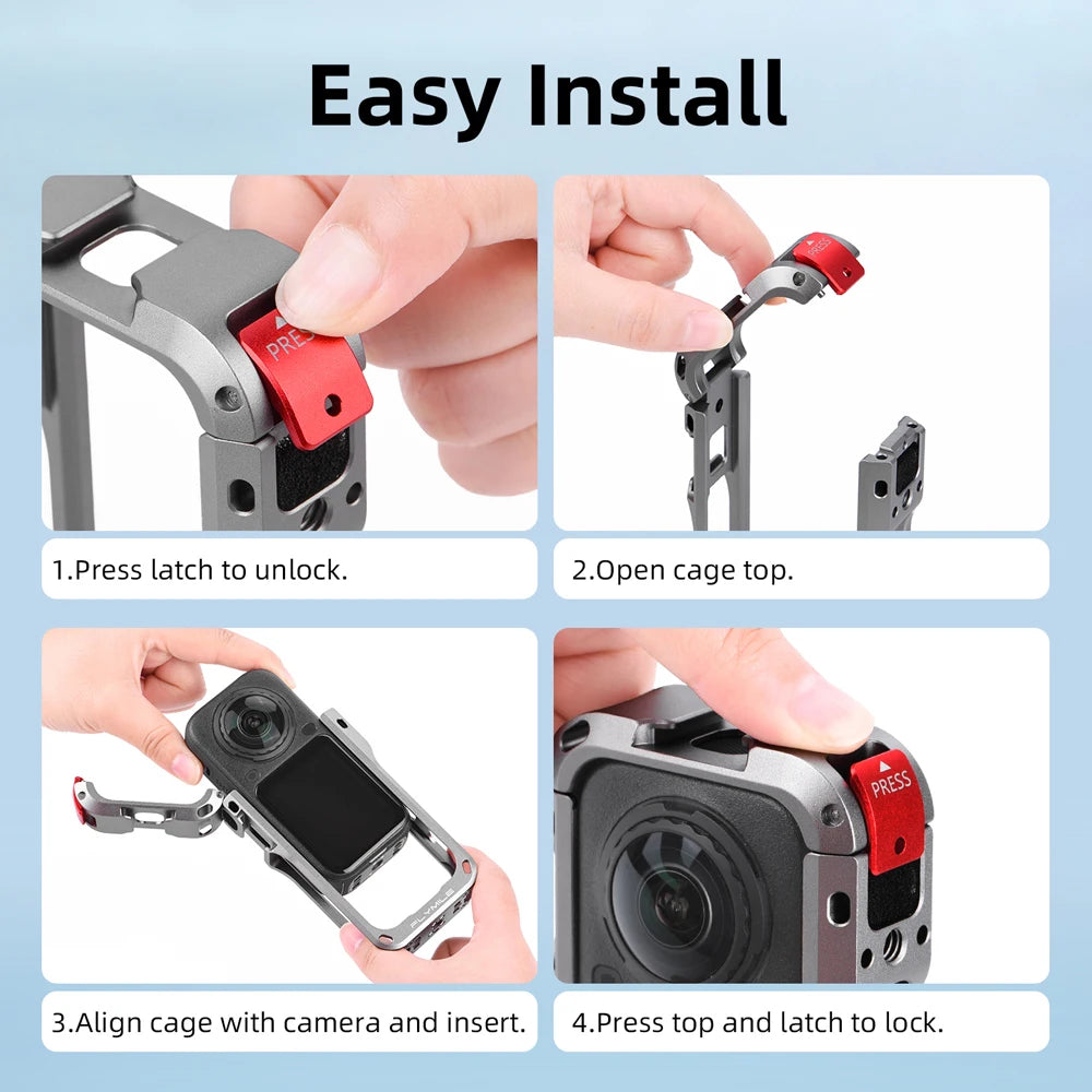 Flymile Aluminium Camera Cage for Insta360 X6