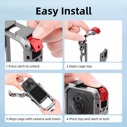 Flymile Aluminium Camera Cage for Insta360 X6