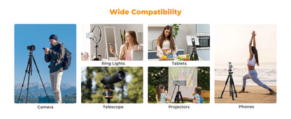 K&F S255A3 190cm Camera Tripod with Phone Clip and Remote