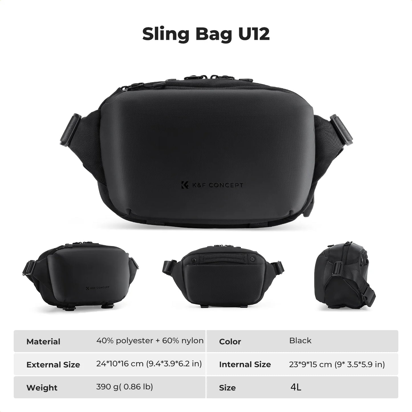 K&F Concept 4L Camera Sling Bag for DSLR & Mirrorless Cameras