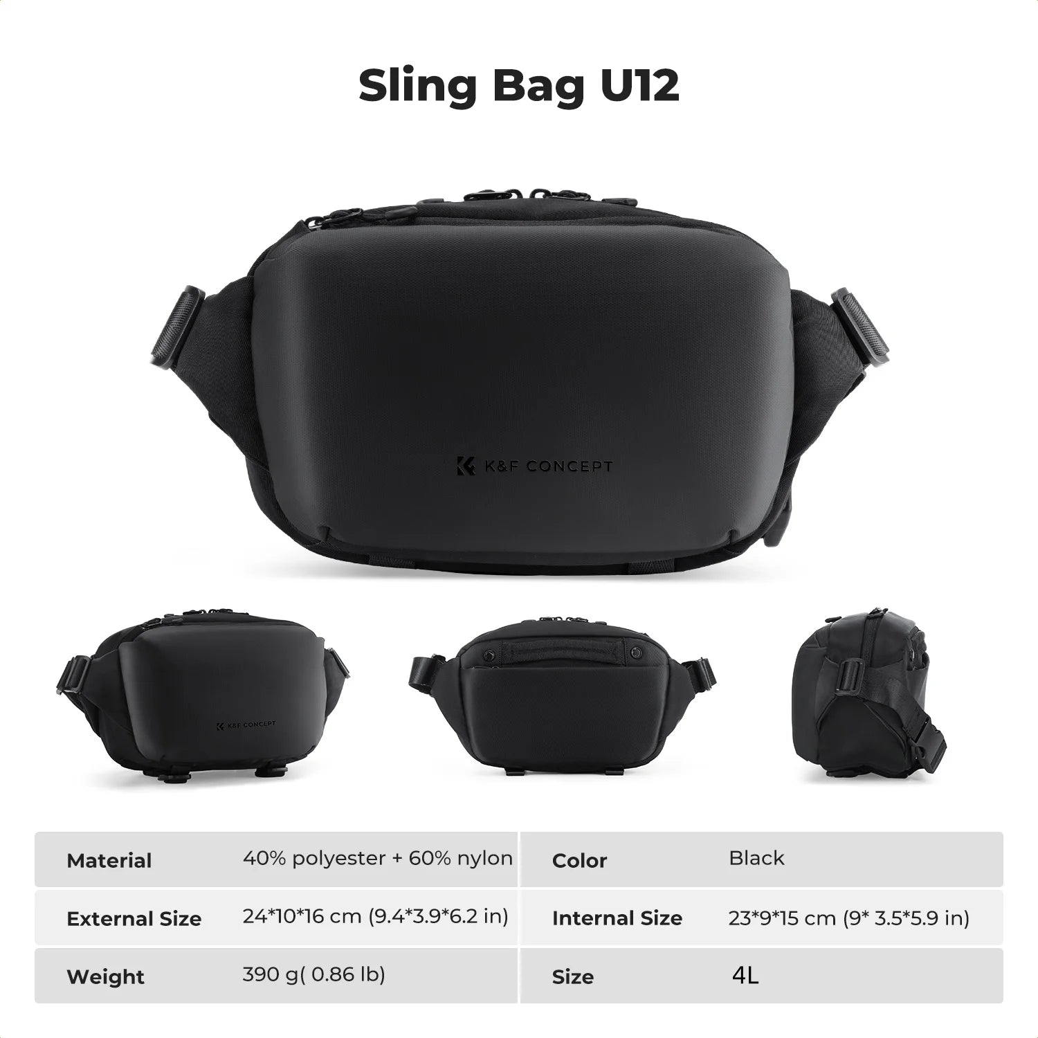 K&F Concept 4L Camera Sling Bag for DSLR & Mirrorless Cameras