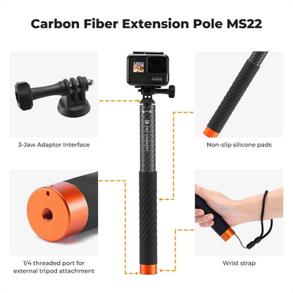 K&F MS22 127cm Invisible Selfie Stick for Action Cameras