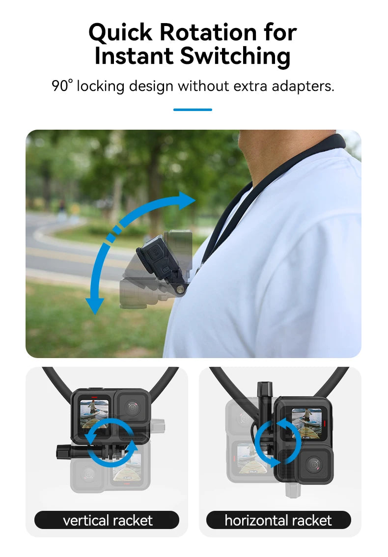 TELESIN 2-in-1 Neck Mount for Phone & Action Camera