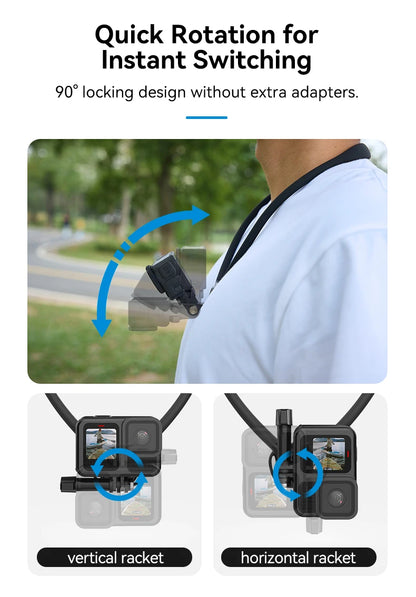 TELESIN 2-in-1 Neck Mount for Phone & Action Camera