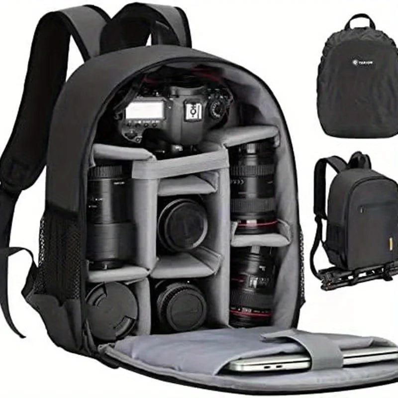 Waterproof DSLR Camera Backpack with Rain Cover & Laptop Compartment product image