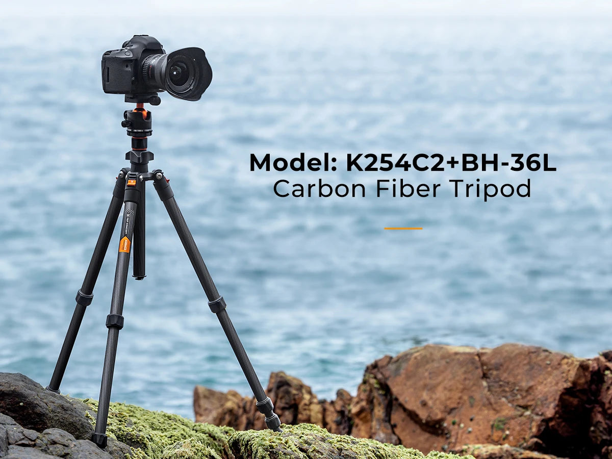 K&F Concept K254C2 Carbon Fibre Travel Tripod with 36mm Ball Head