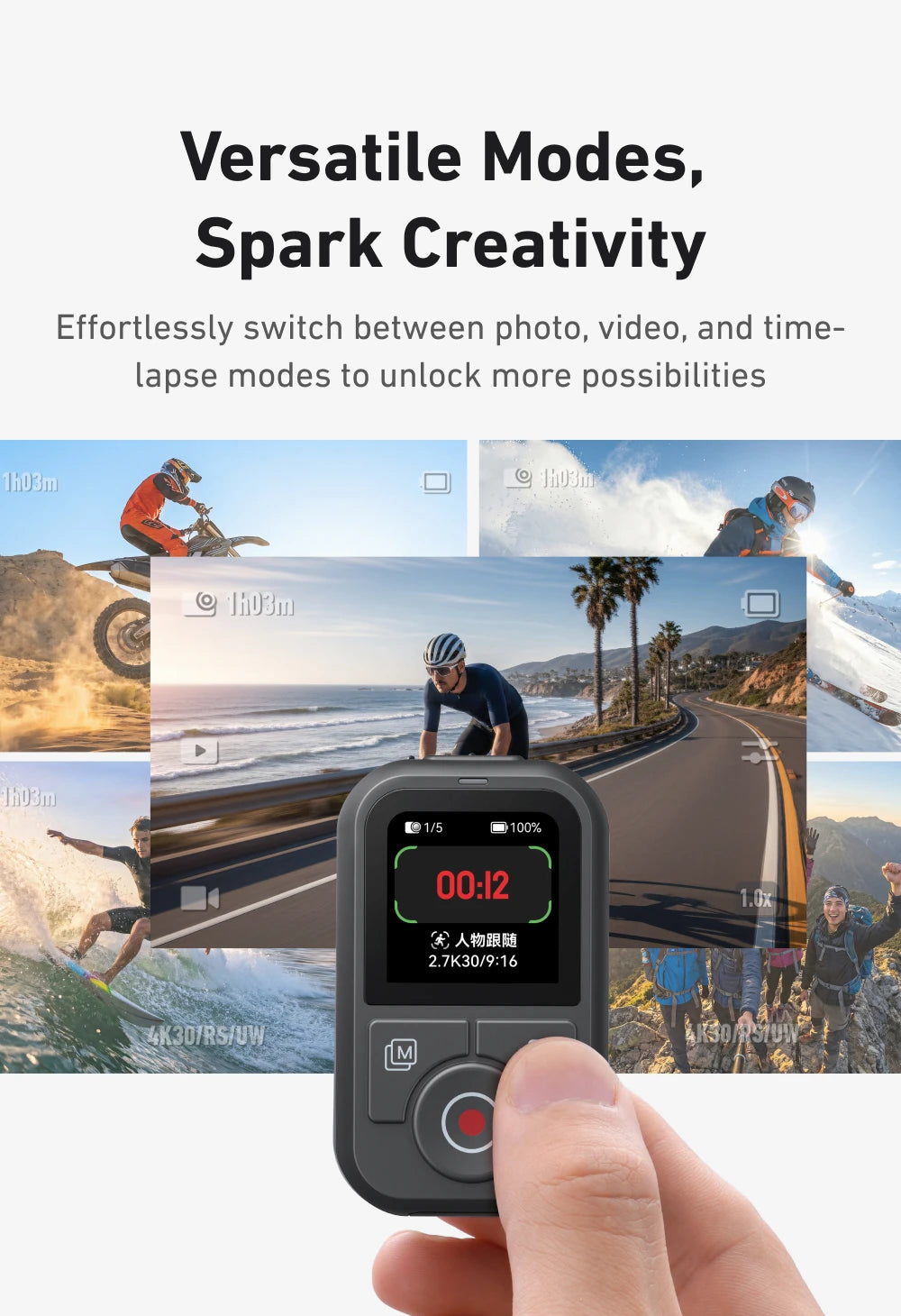 TELESIN Bluetooth Remote for DJI Osmo Action 4 / 5 / 6
