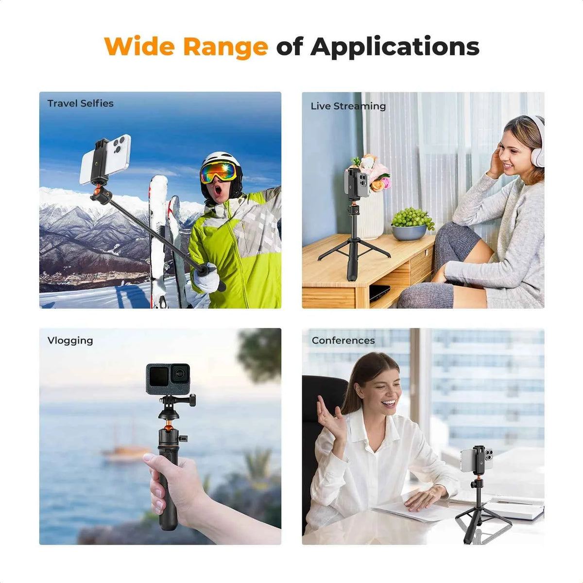 K&F MS11 60cm 3-in-1 Selfie Stick Desktop Tripod