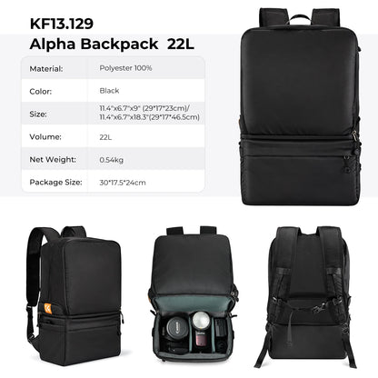 K&F Concept 22L 2-in-1 Camera Backpack & Shoulder Bag