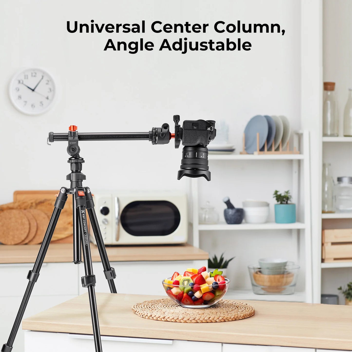 K&F Concept 76.7-Inch Multi-Angle Camera Tripod with Phone Mount