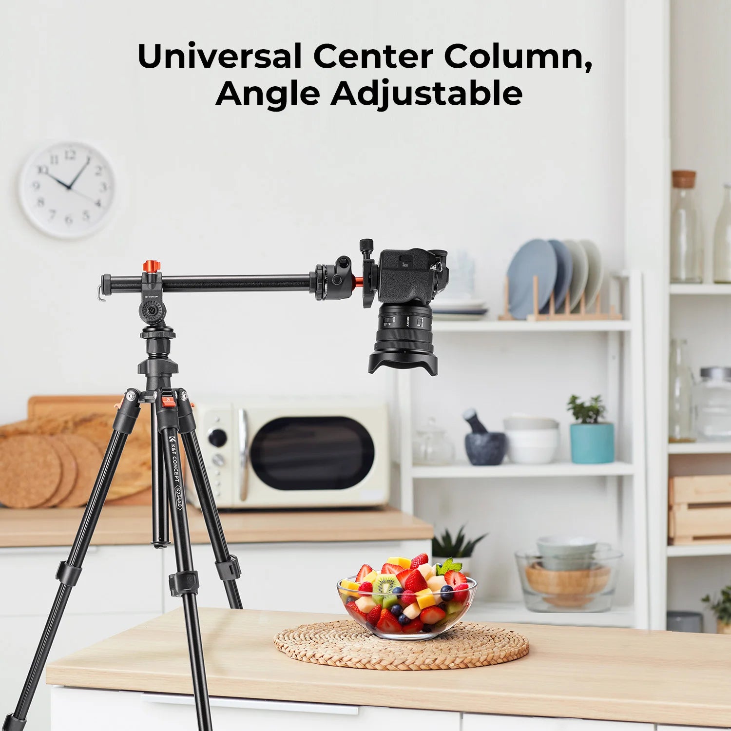 K&F Concept 76.7-Inch Multi-Angle Camera Tripod with Phone Mount