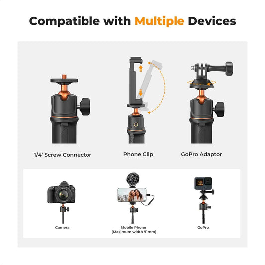 K&F MS11 60cm 3-in-1 Selfie Stick Desktop Tripod