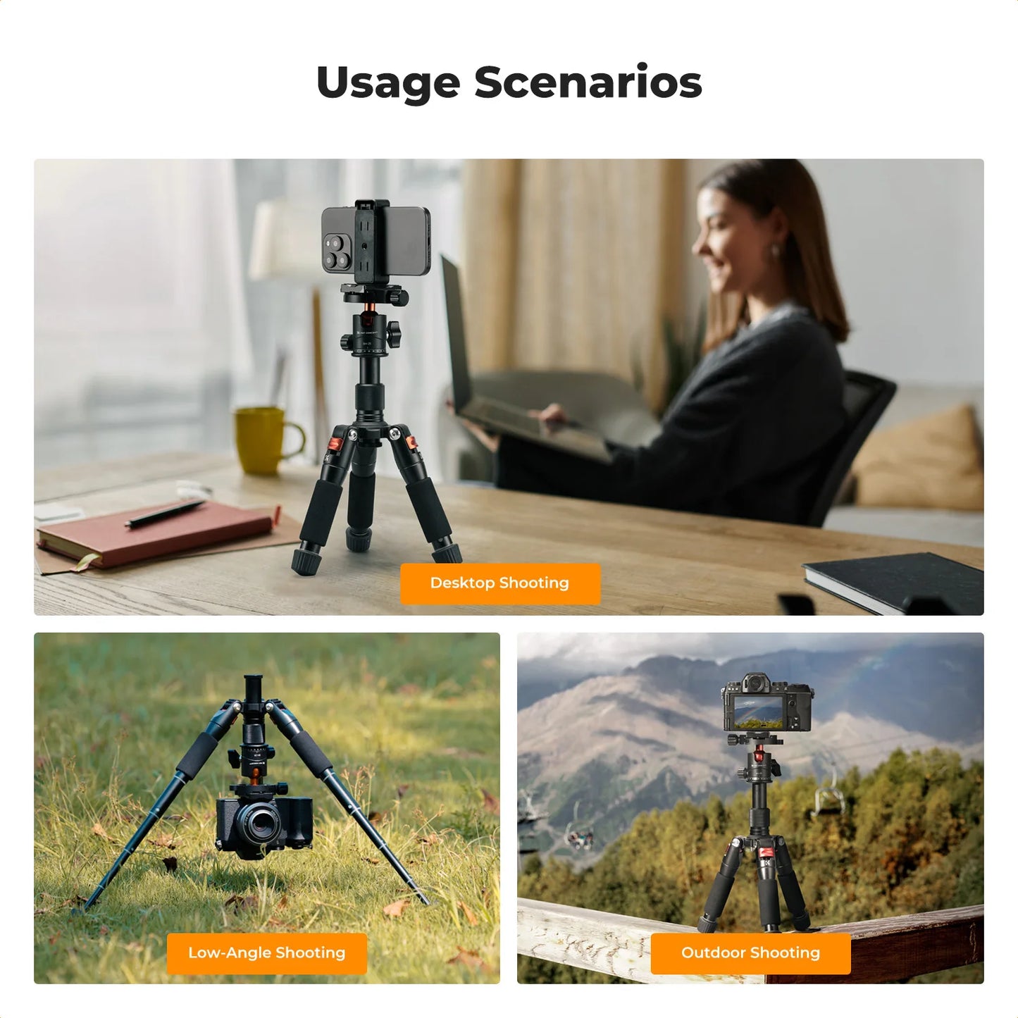 K&F 52cm Desktop Mini Tripod with Ball Head