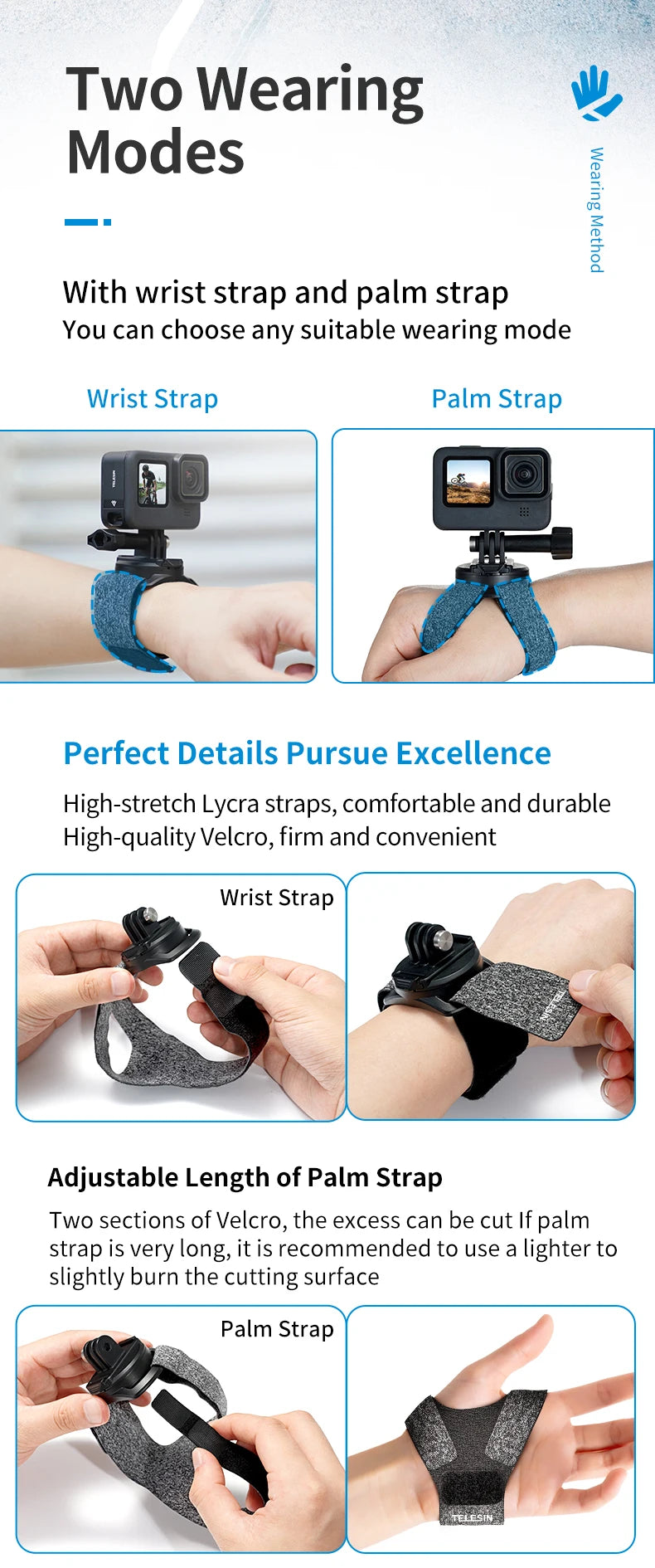 TELESIN 360° Rotating Action Camera Wrist Mount